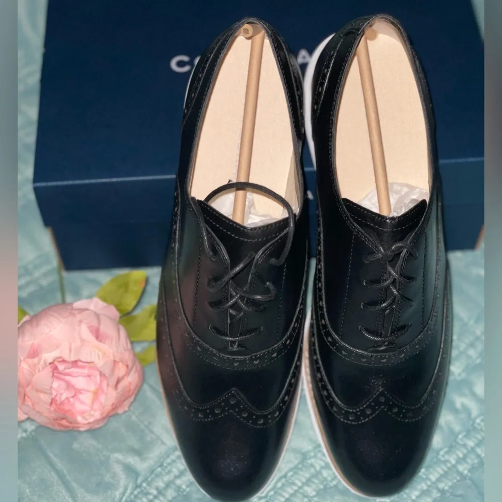 NIB Cole Haan Women’s Original Grand Wing II, Size 11M, Black/Optic White - Picture 7 of 7